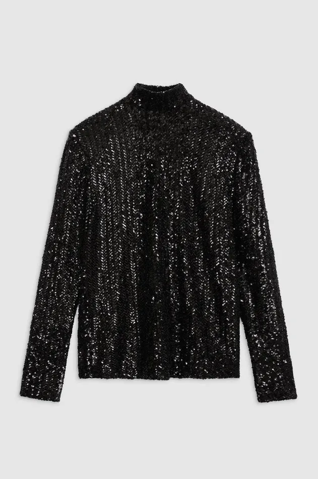 Shirts Women ANINE BING Josephine Top 8211 Black Sequin