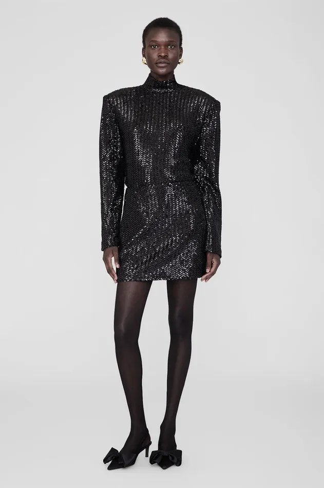 Shirts Women ANINE BING Josephine Top 8211 Black Sequin