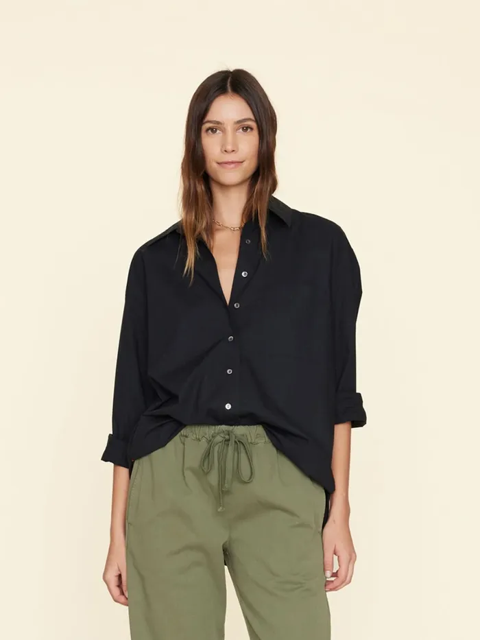Shirts XRENA Women Jet Black Sydney Crisp Shirt Shirts XRENA Women Jet Black Sydney Crisp Shirt