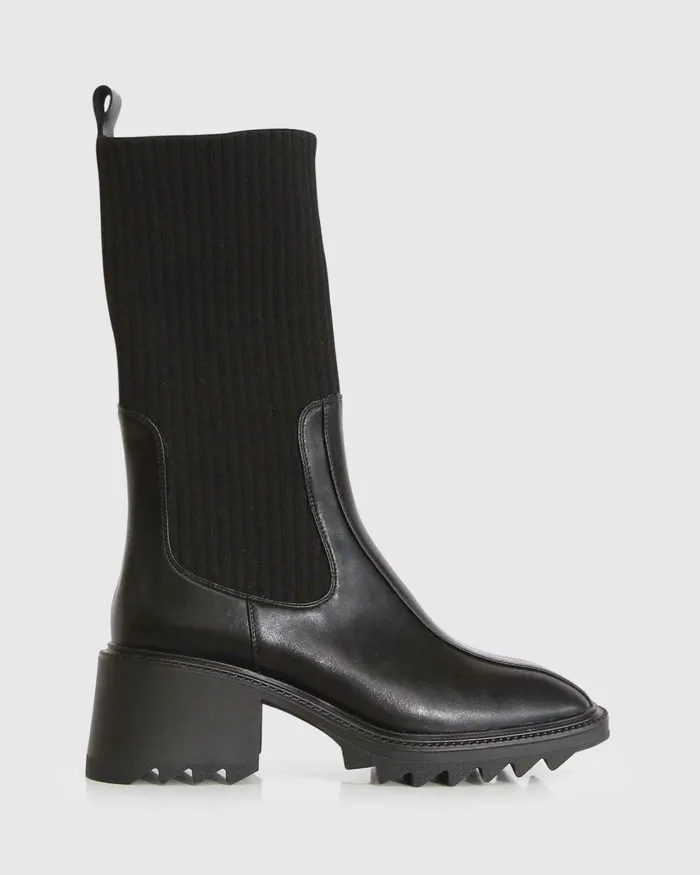 Shoes Belle and Bloom Women Perfect Illusion Knit Boot 8211 Black