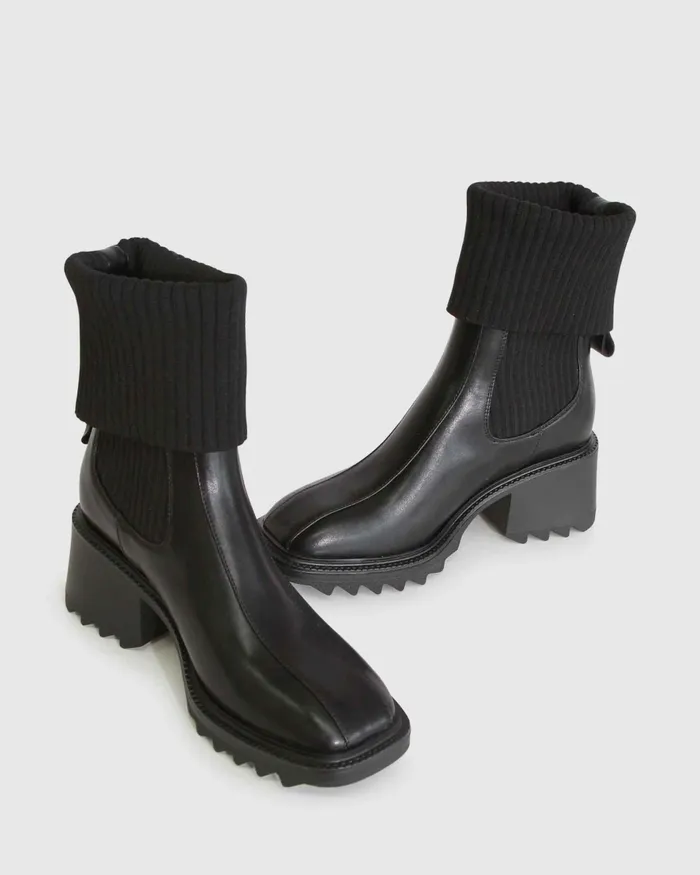 Shoes Belle and Bloom Women Perfect Illusion Knit Boot 8211 Black
