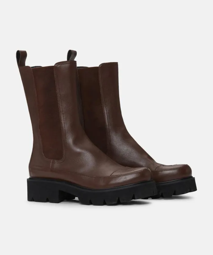 Shoes Ilse Jacobsen Boots Calf Length Boots 8211 Dark Cognac