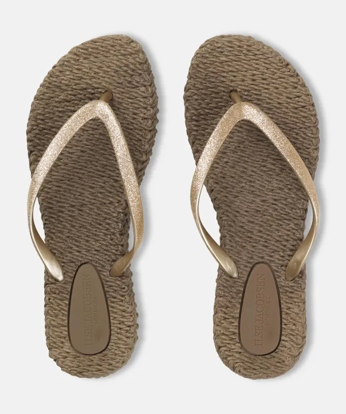 Shoes Ilse Jacobsen Flip Flops Flip Flop With Glitter 8211 Cub Brown