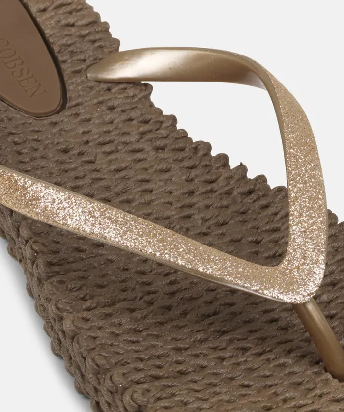 Shoes Ilse Jacobsen Flip Flops Flip Flop With Glitter 8211 Cub Brown