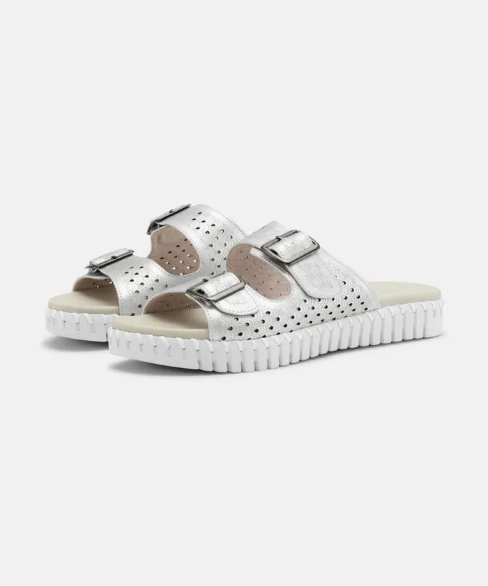 Shoes Ilse Jacobsen Tulip Flats Sandals 8211 Silver Shoes Ilse Jacobsen Tulip Flats Sandals 8211 Silver