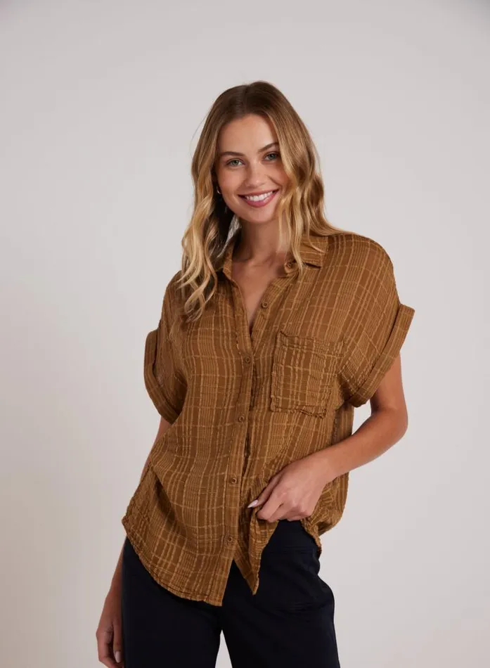 Short Sleeve Pocket Button Down 8211 Topaz Gold Women Bella Dahl Button Down