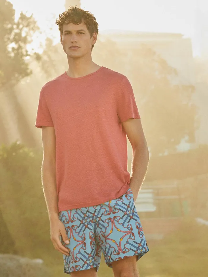 Short Sleeve TShirts Men Derek Rose TShirt Jordan Linen Soft Red