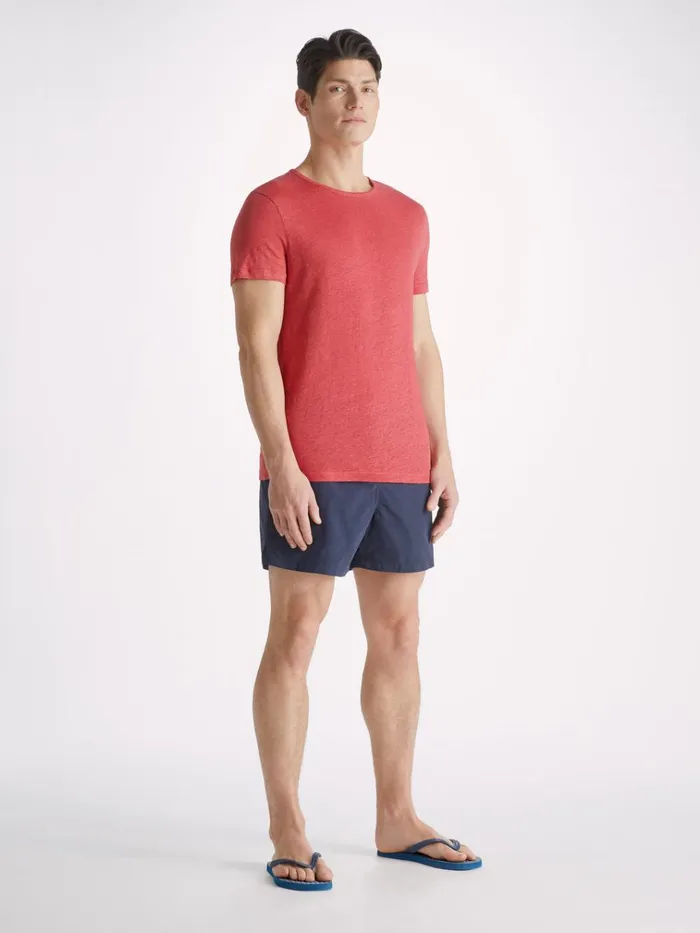Short Sleeve TShirts Men Derek Rose TShirt Jordan Linen Soft Red