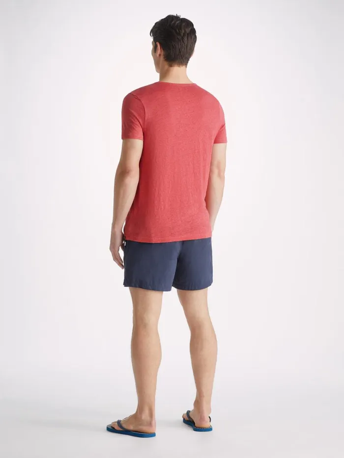 Short Sleeve TShirts Men Derek Rose TShirt Jordan Linen Soft Red