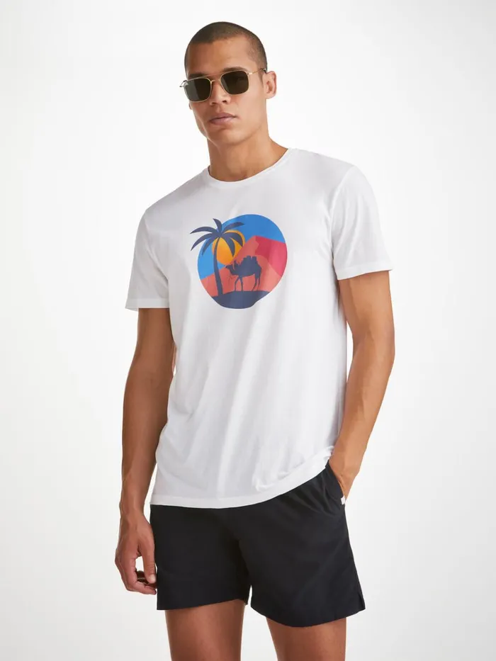 Short Sleeve TShirts Men Derek Rose TShirt Ripley 19 Pima Cotton White