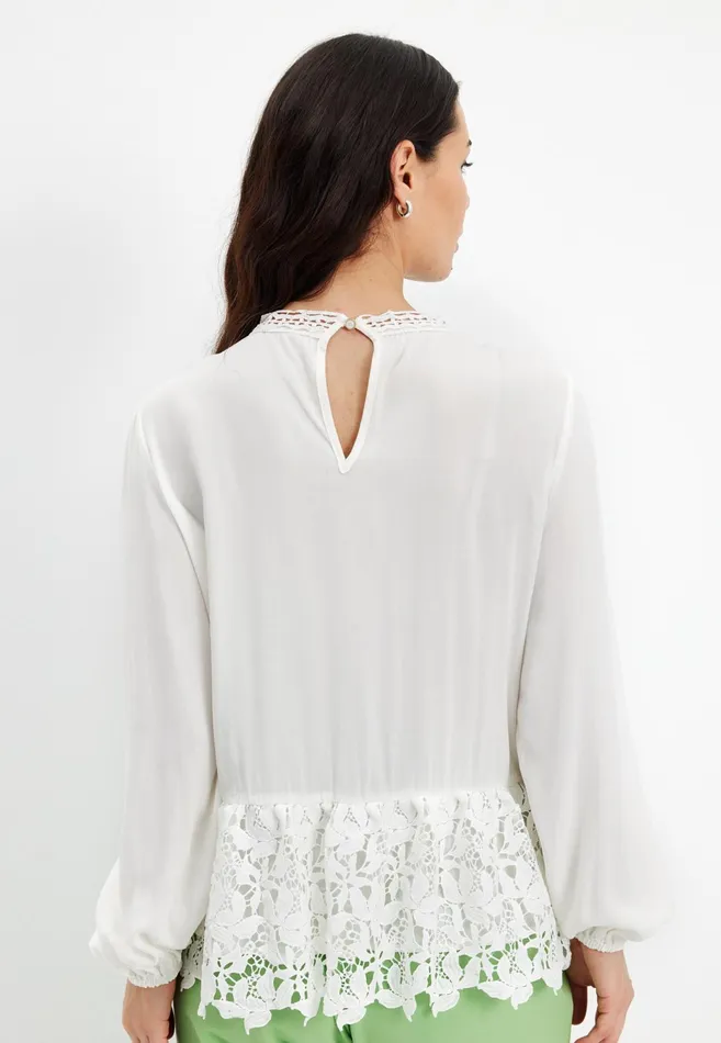 SIMONE BLOUSE 15635 010 White 010 Women IN FRONT BLOUSES SHIRTS
