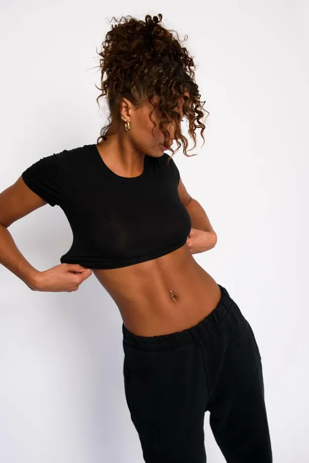 Skatie Basics Baby Tee Jersey Black 8211 Women