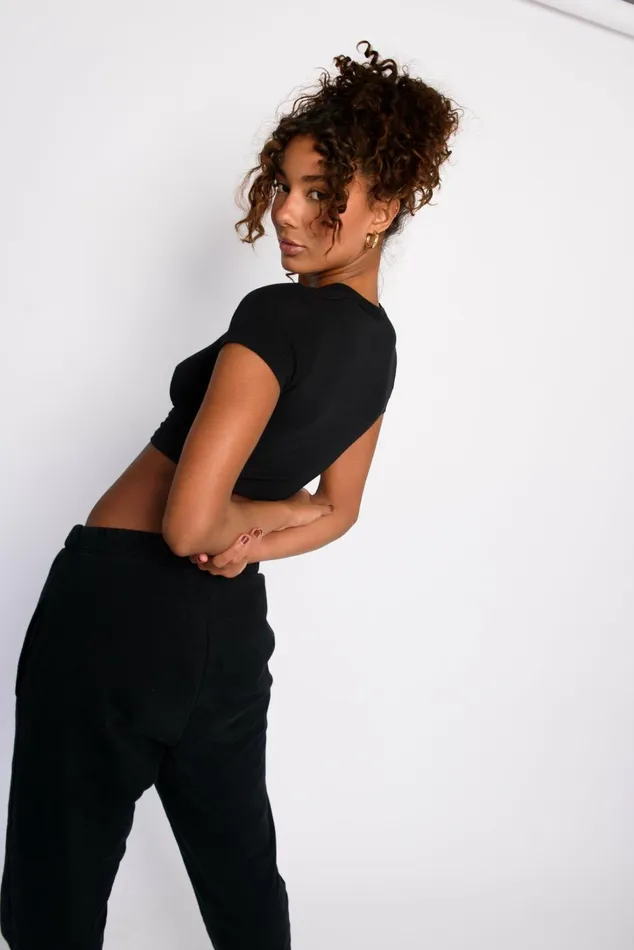 Skatie Basics Baby Tee Jersey Black 8211 Women