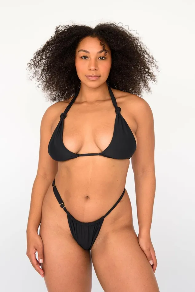 Skatie Bottoms Bobbi Thick Band Bikini Bottom Black 8211 Women