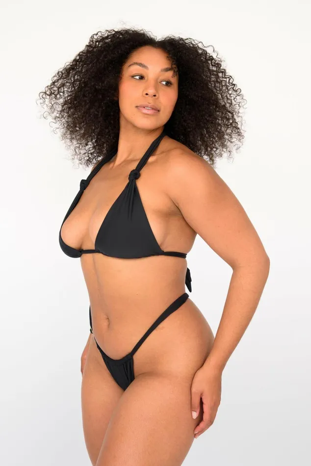 Skatie Bottoms Bobbi Thick Band Bikini Bottom Black 8211 Women