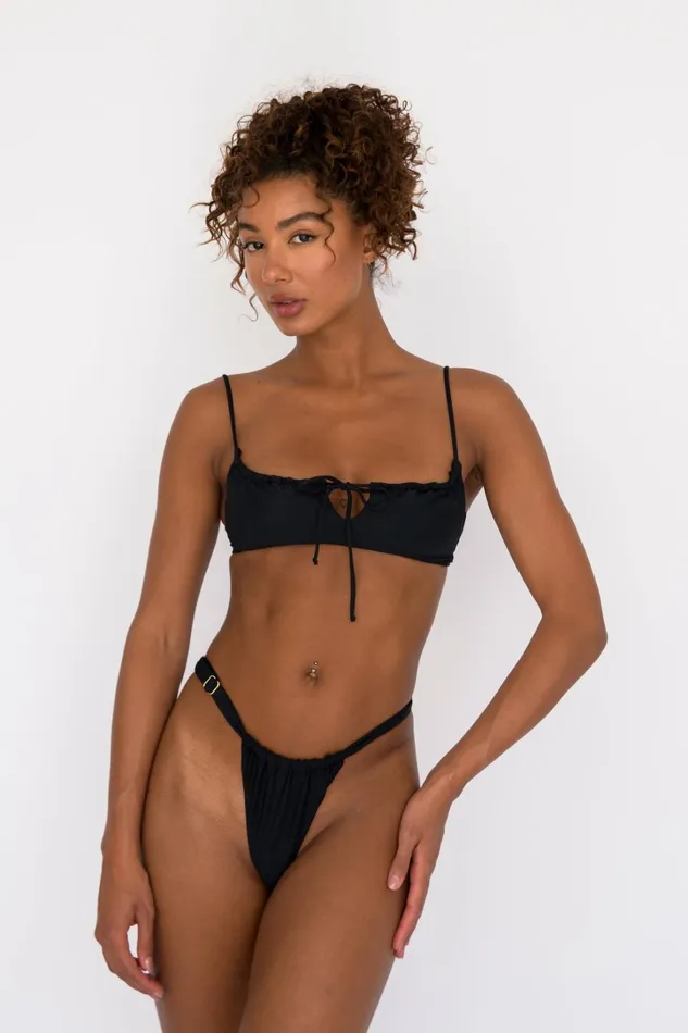 Skatie Bottoms Bobbi Thick Band Bikini Bottom Black 8211 Women