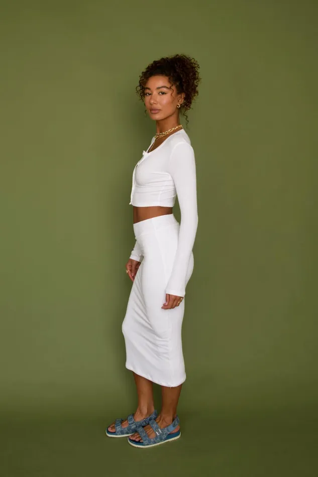 Skatie Bottoms Serena Skirt Ribbed 8211 White Serena Skirt Ribbed 8211 White 8211 Women