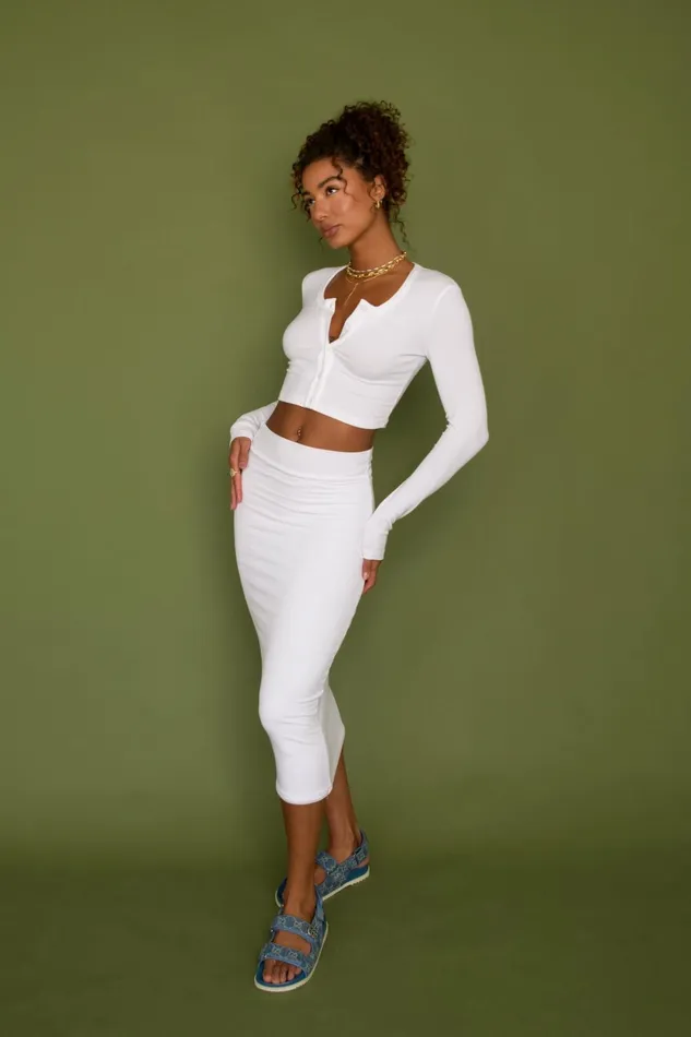 Skatie Bottoms Serena Skirt Ribbed 8211 White Serena Skirt Ribbed 8211 White 8211 Women