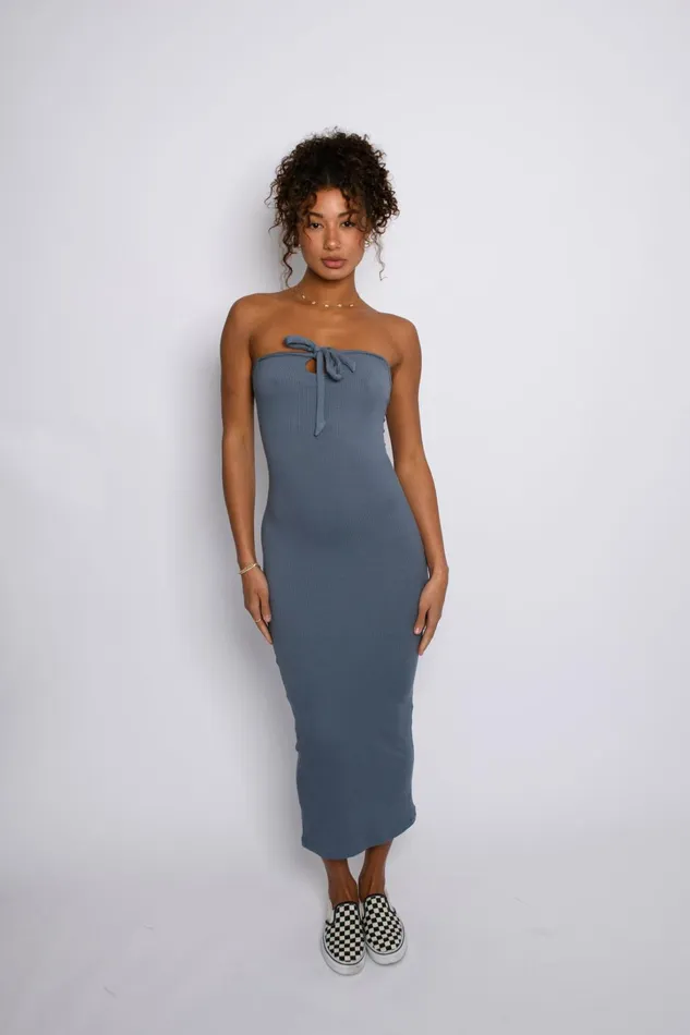 Skatie Dresses Cassie Dress Ribbed Denim 8211 Women