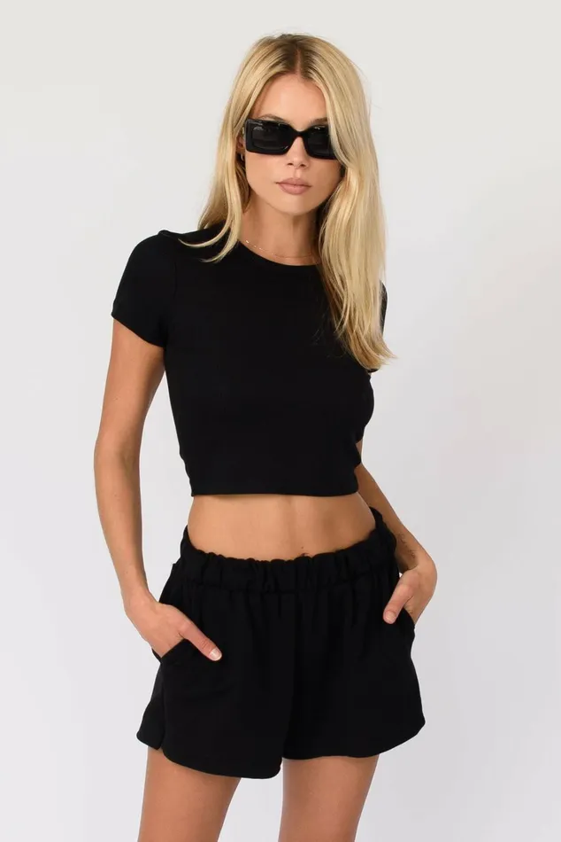 Skatie Tops Baby Tee Black 8211 Women