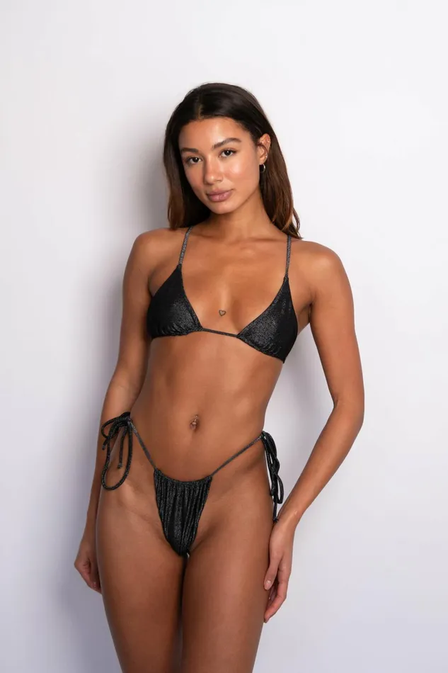 Skatie Tops Ella Bikini Top Black Sparkle 8211 Women