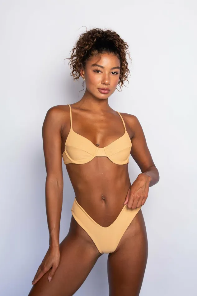 Skatie Tops Kate Bikini Top Nude Classic Ribbed 8211 Women