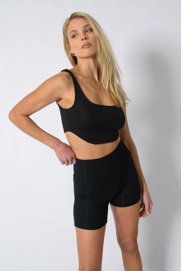 Skatie Tops Mecah Tank Ribbed Black 8211 Women