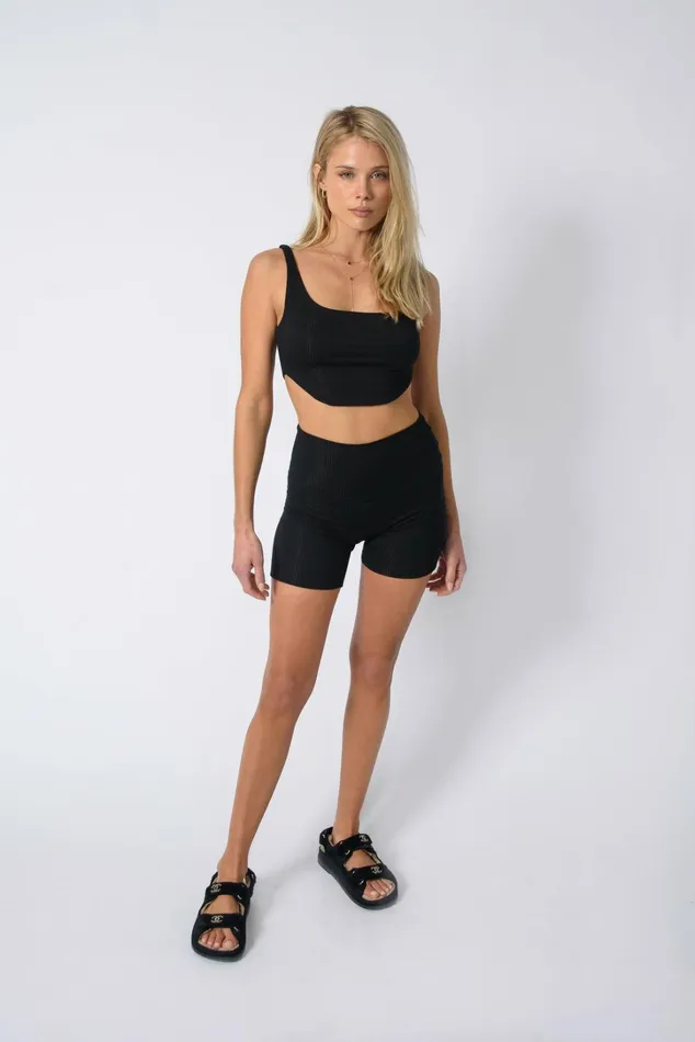Skatie Tops Mecah Tank Ribbed Black 8211 Women