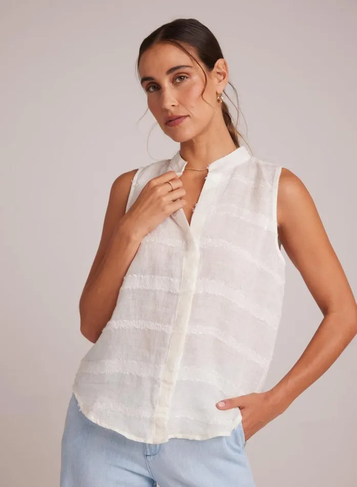 Sleeveless Hidden Placket Button Down 8211 White Women Bella Dahl Button Down
