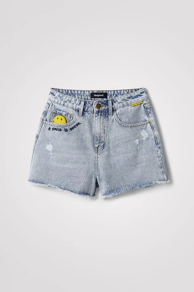 Smiley Denim Shorts Women Desigual Skirts and Shorts