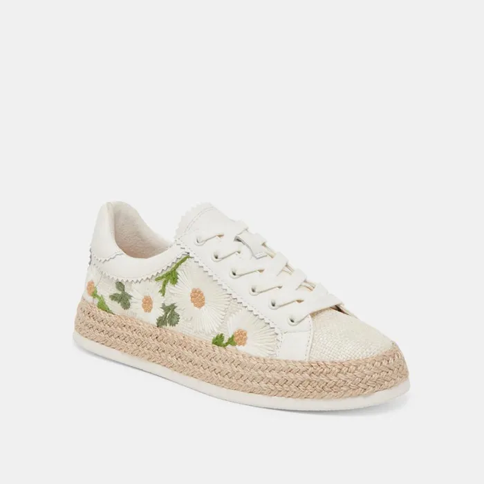 Sneakers Women Dolce Vita Azalia Sneakers White Floral Raffia
