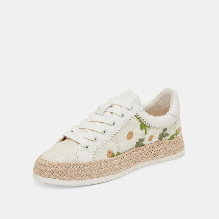 Sneakers Women Dolce Vita Azalia Sneakers White Floral Raffia