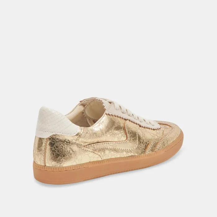 Sneakers Women Dolce Vita Notice Wide Sneakers Gold Distressed Leather