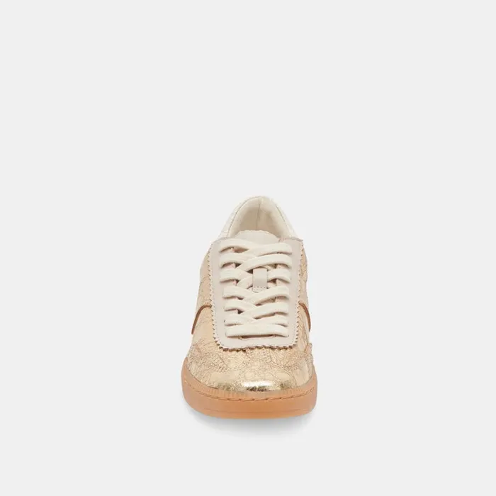 Sneakers Women Dolce Vita Notice Wide Sneakers Gold Distressed Leather
