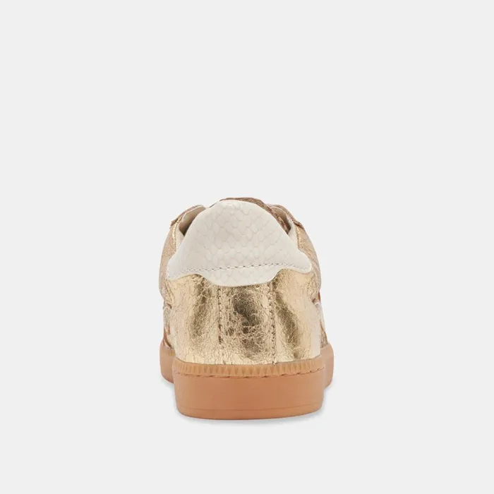 Sneakers Women Dolce Vita Notice Wide Sneakers Gold Distressed Leather
