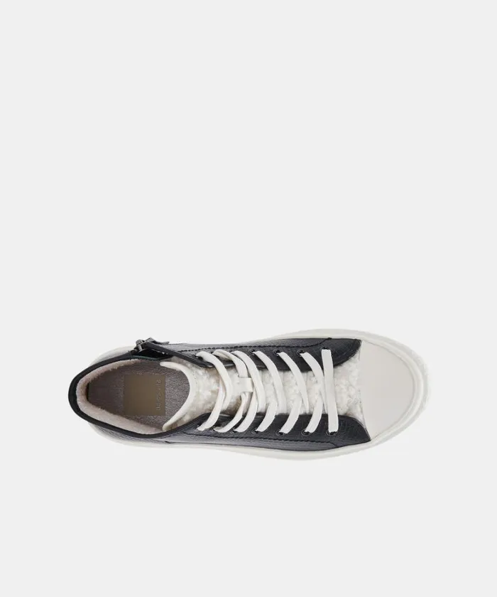 Sneakers Women Dolce Vita Veola Plush Sneakers Black Embossed Leather