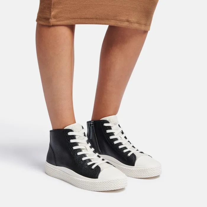 Sneakers Women Dolce Vita Veola Plush Sneakers Black Embossed Leather