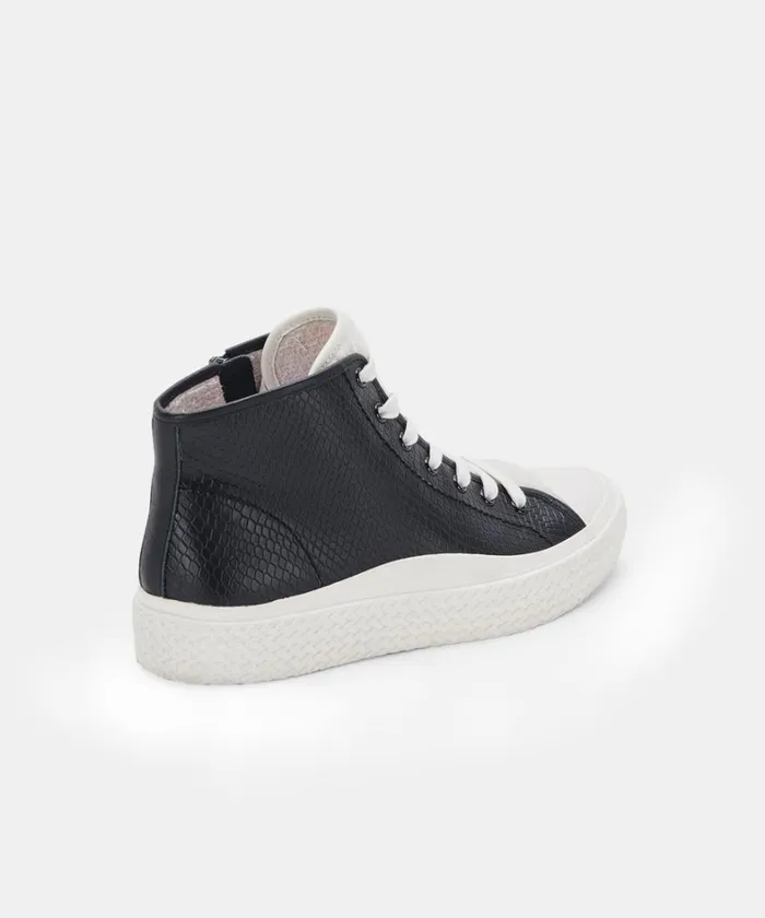 Sneakers Women Dolce Vita Veola Plush Sneakers Black Embossed Leather