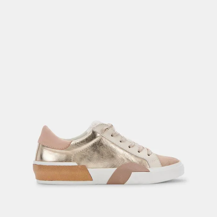 Sneakers Women Dolce Vita Zina Plush Sneakers Gold Leather