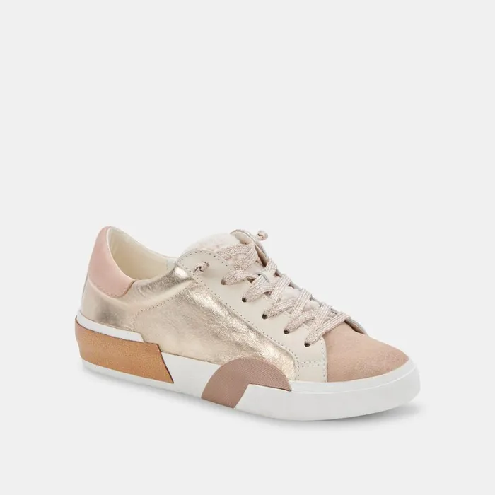 Sneakers Women Dolce Vita Zina Plush Sneakers Gold Leather