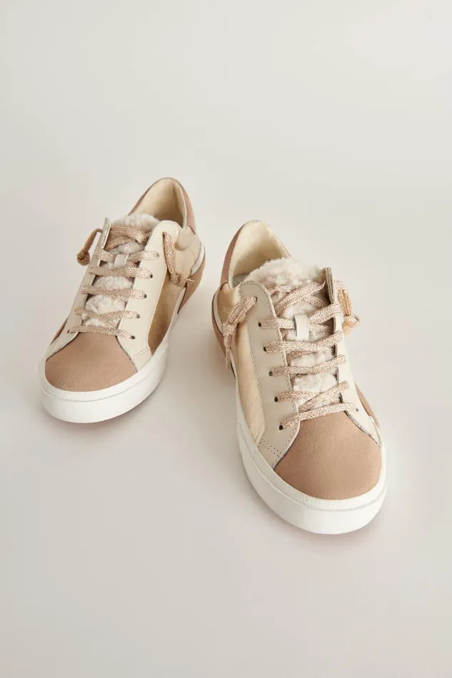 Sneakers Women Dolce Vita Zina Plush Sneakers Gold Leather