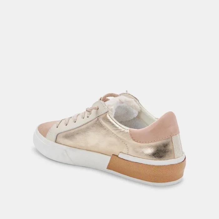Sneakers Women Dolce Vita Zina Plush Sneakers Gold Leather