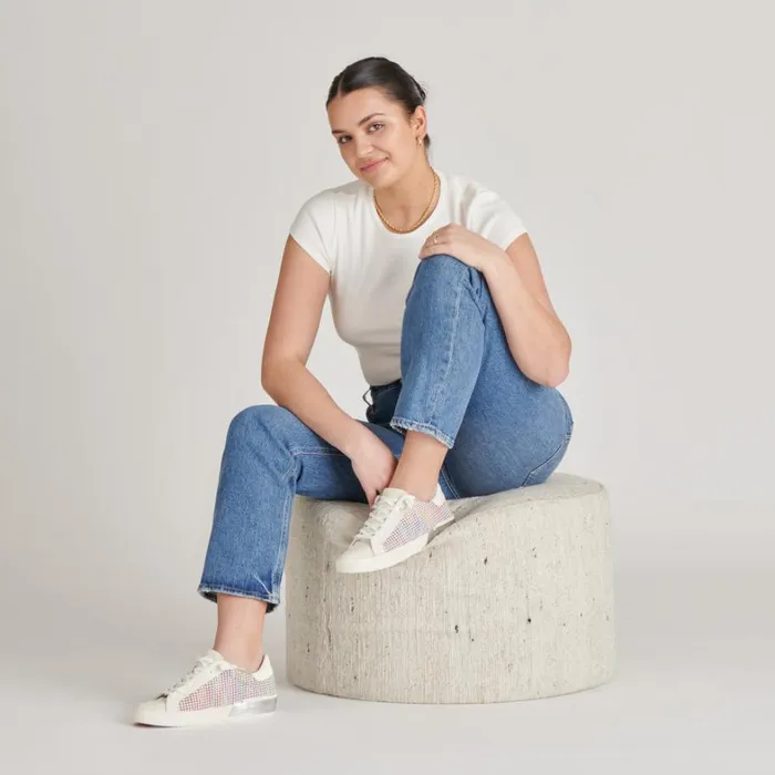 Sneakers Women Dolce Vita Zina Pride Sneakers White Multi Raffia