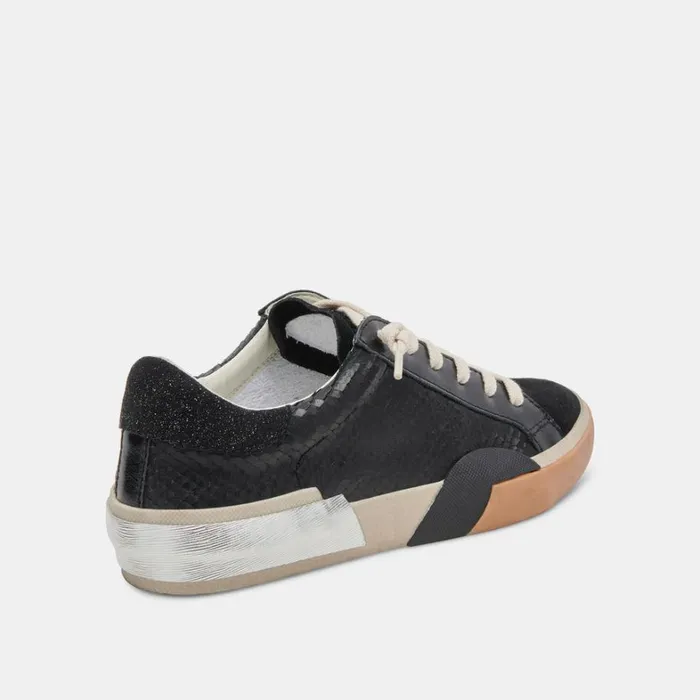 Sneakers Women Dolce Vita Zina Wide Sneakers Onyx Embossed Leather