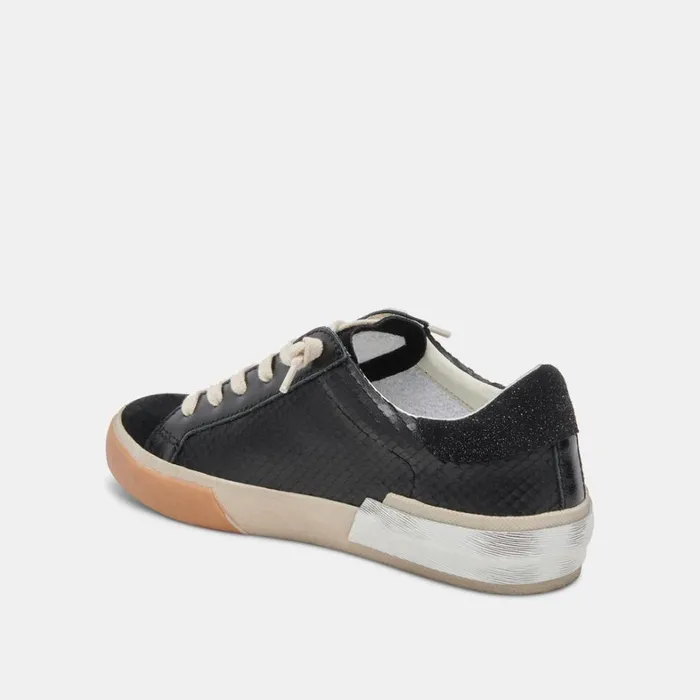 Sneakers Women Dolce Vita Zina Wide Sneakers Onyx Embossed Leather