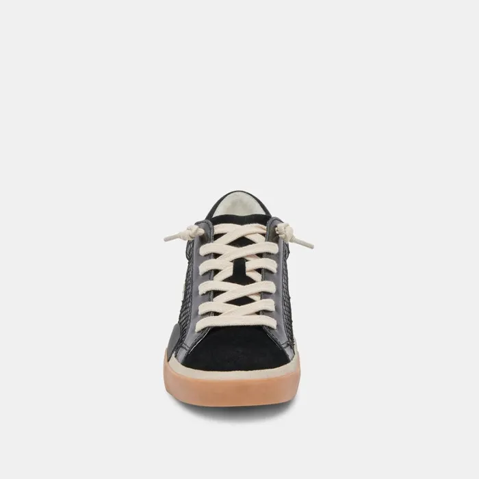 Sneakers Women Dolce Vita Zina Wide Sneakers Onyx Embossed Leather
