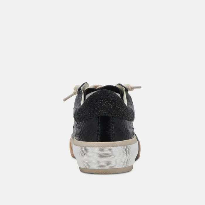 Sneakers Women Dolce Vita Zina Wide Sneakers Onyx Embossed Leather