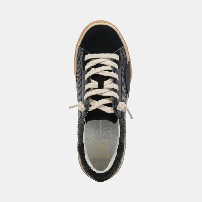 Sneakers Women Dolce Vita Zina Wide Sneakers Onyx Embossed Leather