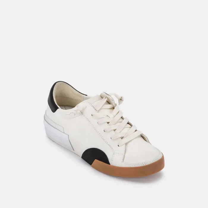 Sneakers Women Dolce Vita Zina Wide Sneakers White Black Leather