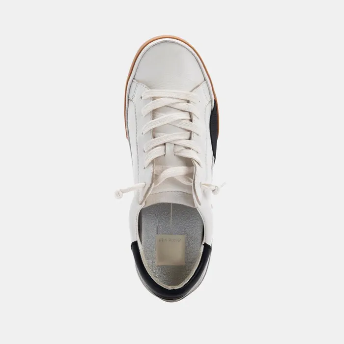 Sneakers Women Dolce Vita Zina Wide Sneakers White Black Leather